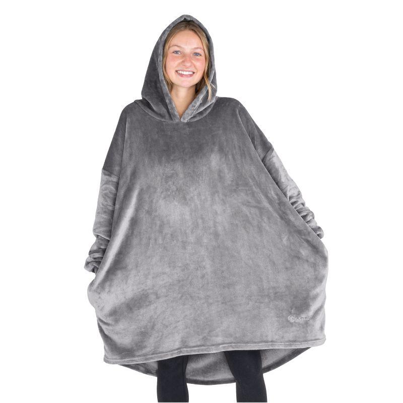 Adult Bare Homey B-Chill Microplush Wearable Blanket, Grey
