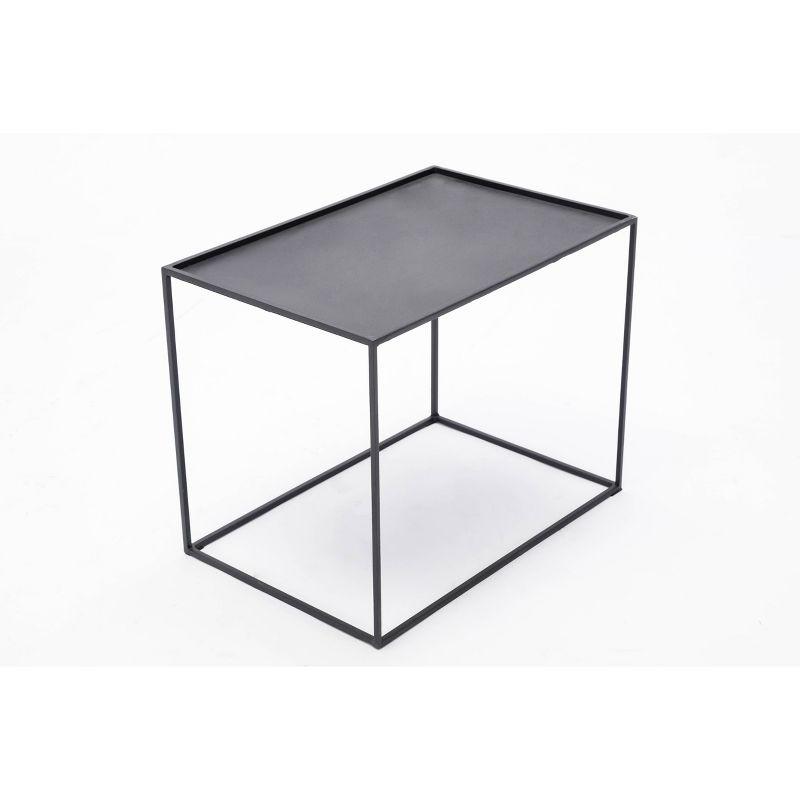 Burnham Home Highlands End Table Dark Gray - Boraam: Removable Tray Top, Metal Base, No Assembly Required