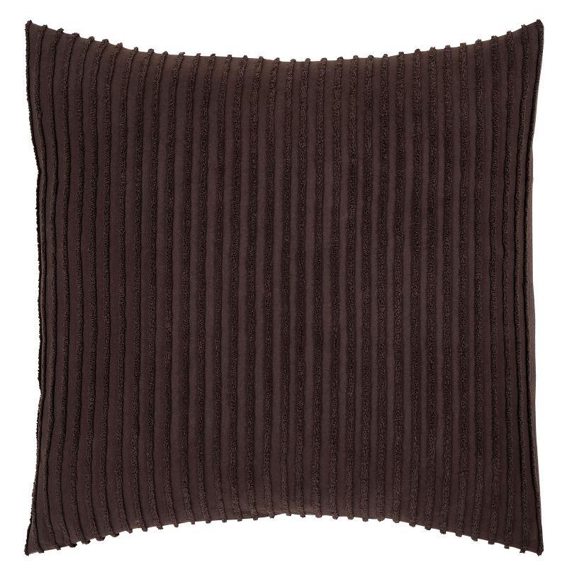 Better Trends Jullian Collection 100% Cotton Tufted Pillow Sham with Stripe Pattern Machine Washable Pillow Cover