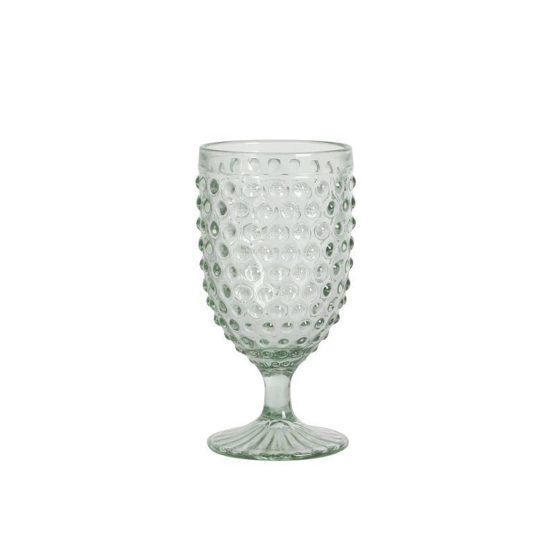 Martha Stewart Chauncey 4-Pack 14.2 oz Hobnail Handmade Glass Goblet - Pink