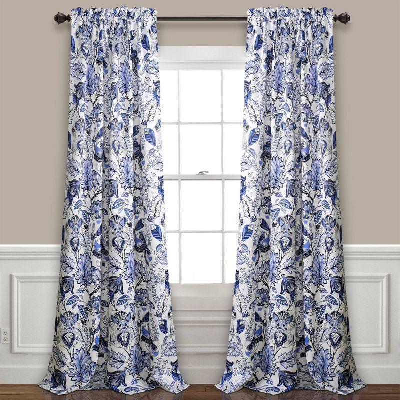 Jacobean Garden Polyester Room Darkening Curtain Pair