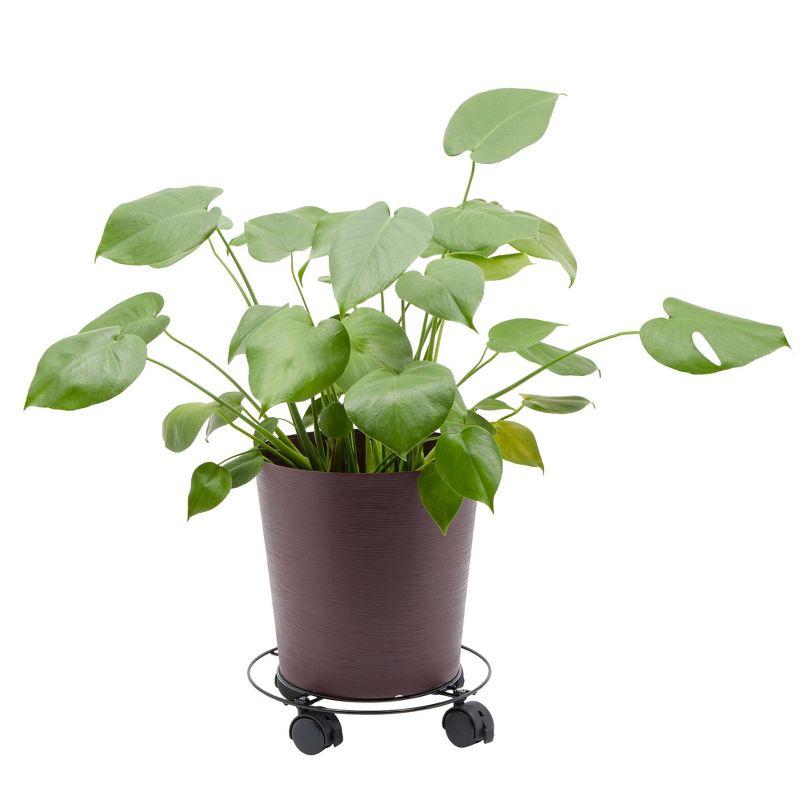 Bright Creations 4 Pack Metal Rolling Plant Stand, Planter Caddy with Wheels for Indoor and Outdoor Pots (10.6 Inches)