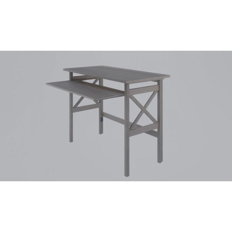 Oyster Gray Foldable Wood Desk with Keyboard Tray