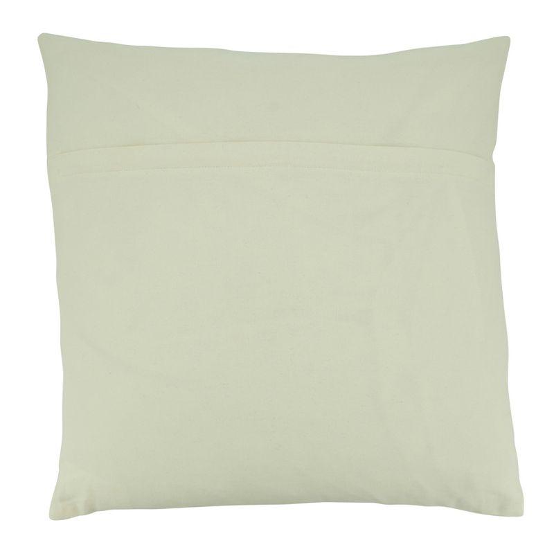 White Square Embroidered Dashes Throw Pillow