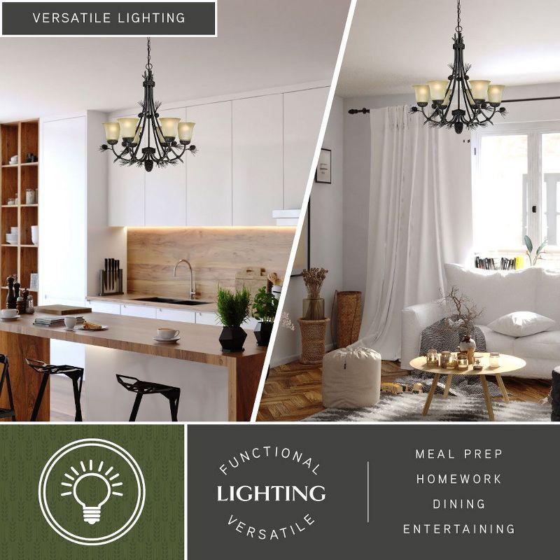 Vaxcel Sierra 6 - Light Chandelier in  Black Walnut