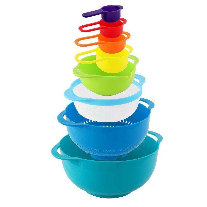 MegaChef Multipurpose Stackable Mixing Bowl and Measuring Cup Set