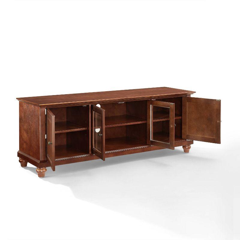 Cambridge TV Stand for TVs up to 60" Dark Red - Crosley: Entertainment Center with Adjustable Shelves & Cable Management