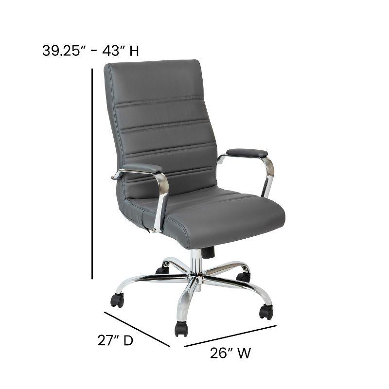 Emma and Oliver High Back Executive Swivel Office Chair with Metal Frame and Arms