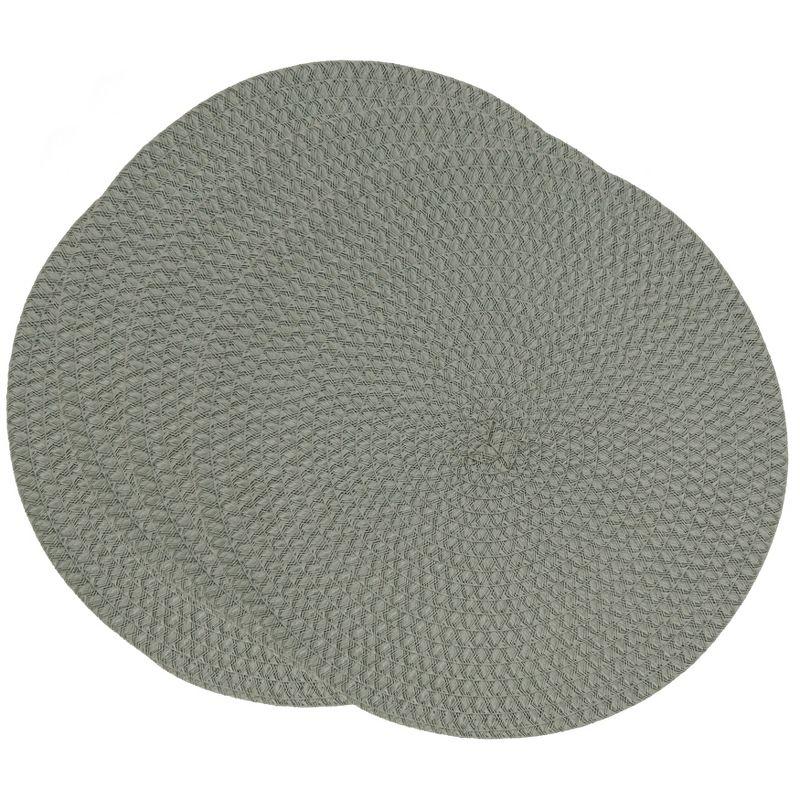 Mint Round Woven Fabric Table Mats Set of 4