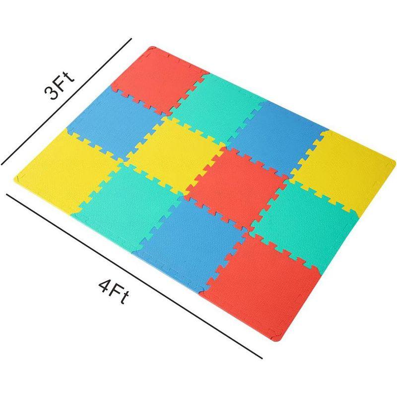 Easy Playhouse: Soft Foam Floor Puzzle Tiles – 12 Mats + 14 Borders for Kids & Adults Rooms