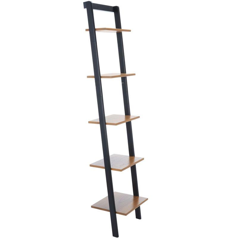 Allaire 5 Tier Leaning Etagere - Natural / Charcoal - Safavieh