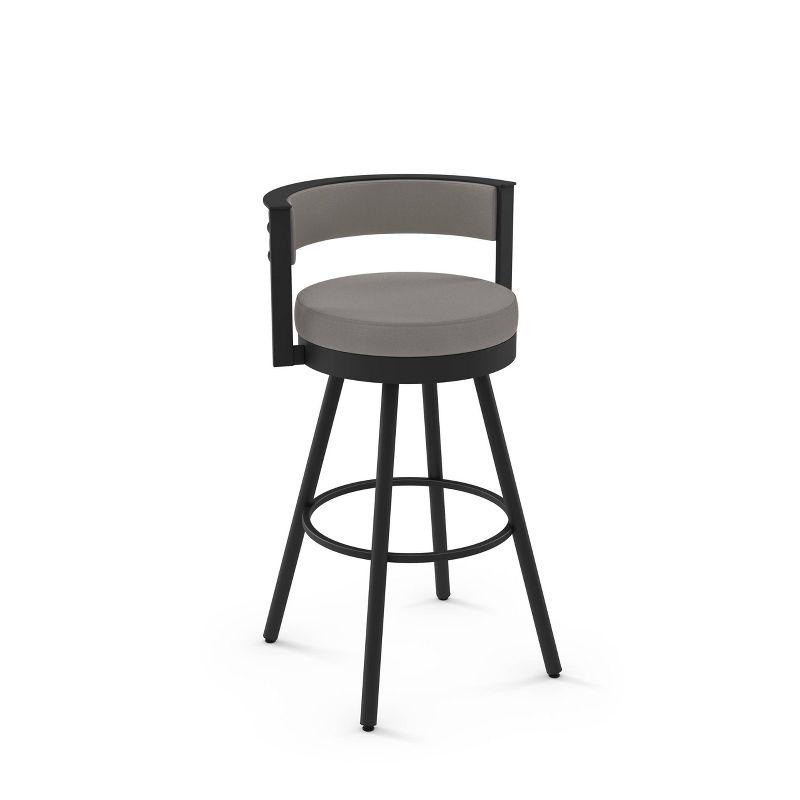 Eller 33.5" Modern Swivel Counter Stool in Taupe Grey Faux Leather