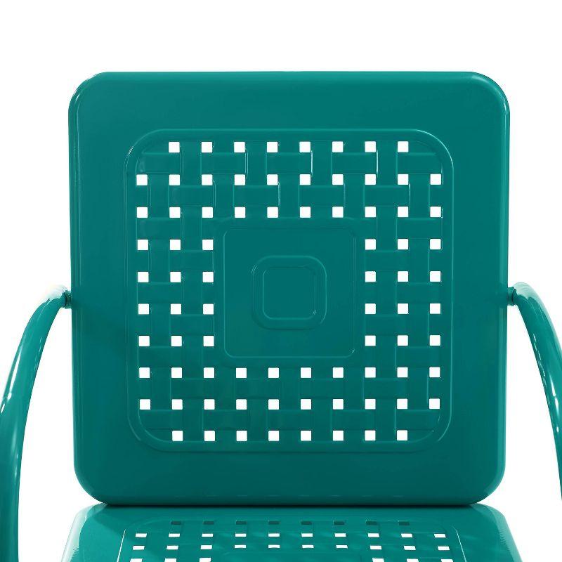 Crosley 3pc Bates Outdoor Patio Chair Set Turquoise: Vintage-Style, Steel Frame, UV-Resistant