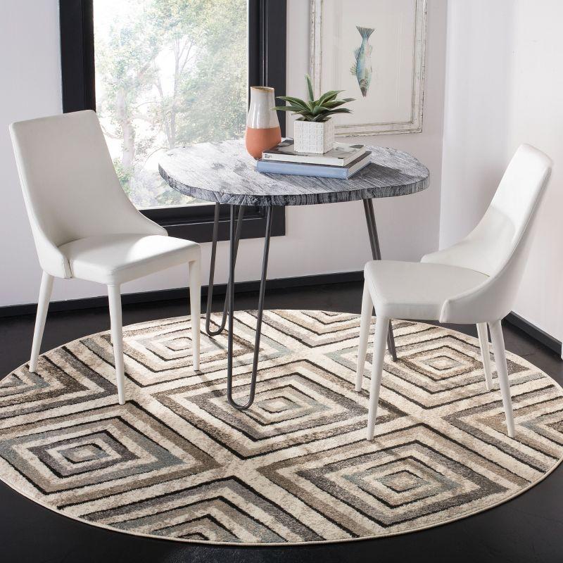 Amsterdam AMS109 Power Loomed Indoor Area Rug - Cream/Beige - 6'7" Round - Safavieh