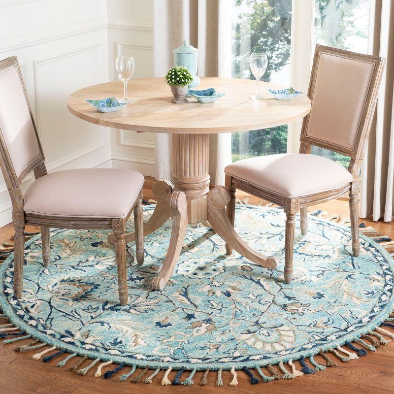 Blossom BLM457 Hand Tufted Area Rug - Blue/Ivory - 6' Round - Safavieh.