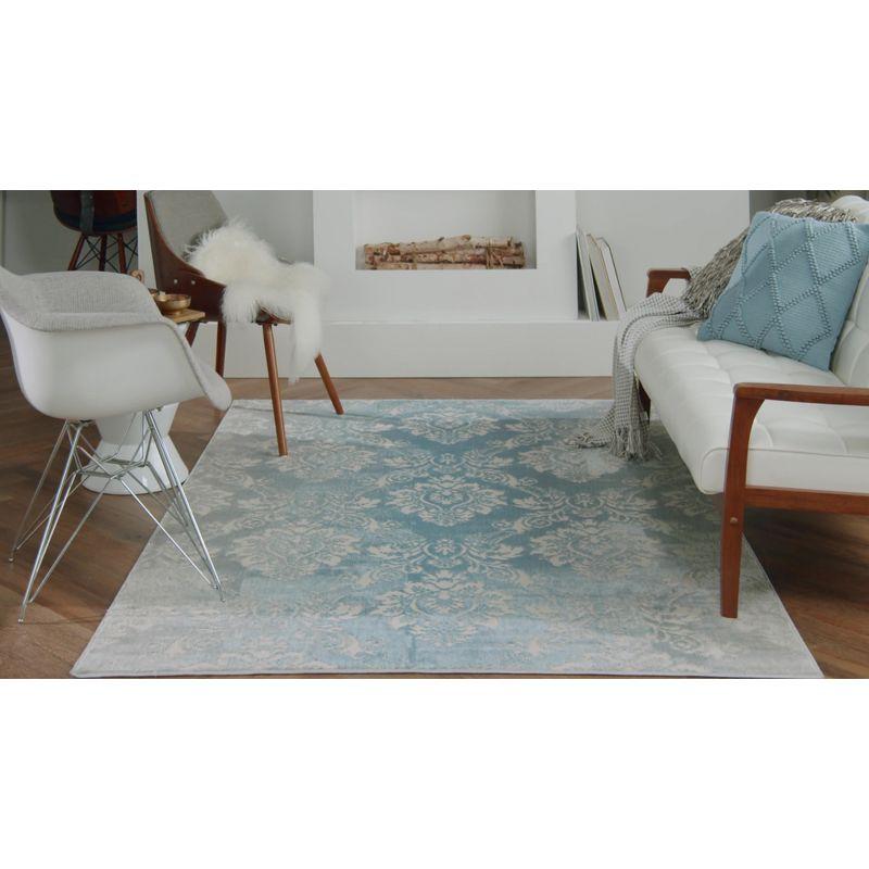 Ivory Mocha Floral Synthetic 9' x 12' Area Rug