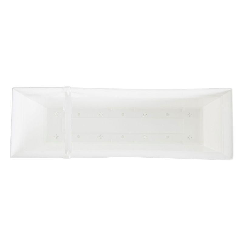 Eclipse 24" White Rectangular Indoor/Outdoor Planter with Removable Saucer