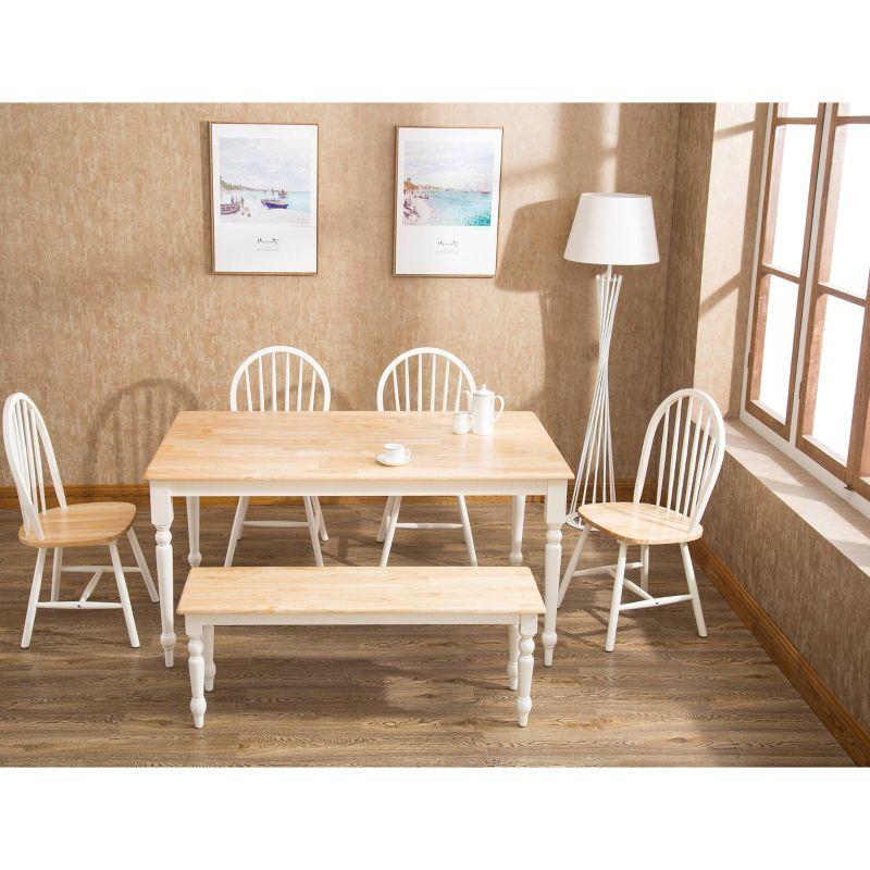 Dining Table Wood/Brown/White - Boraam: Hardwood Frame, Seats 6, Rectangle Shape, 90 Day Warranty