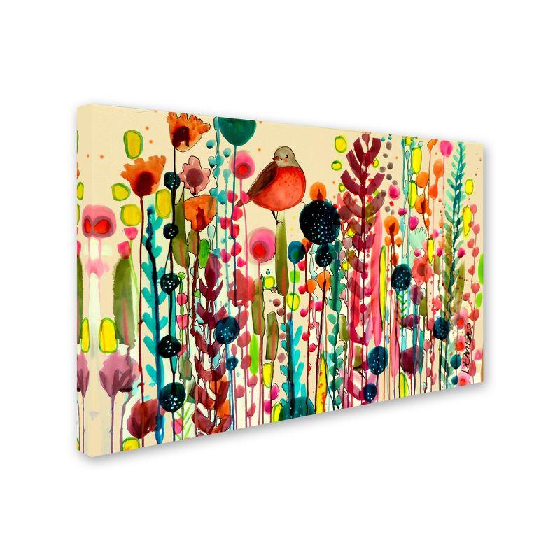 Multicolor Floral and Bird Modern Canvas Wall Art