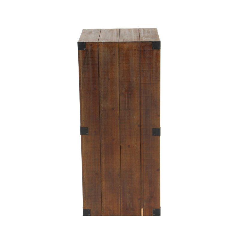 Set of 5 Farmhouse Wood Pedestal Tables Brown - Olivia & May: Indoor Accent Furniture, No Assembly Required