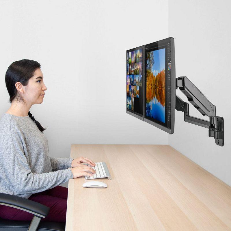 Dual Monitor Full-Motion Wall Mount with Gas Spring Lift