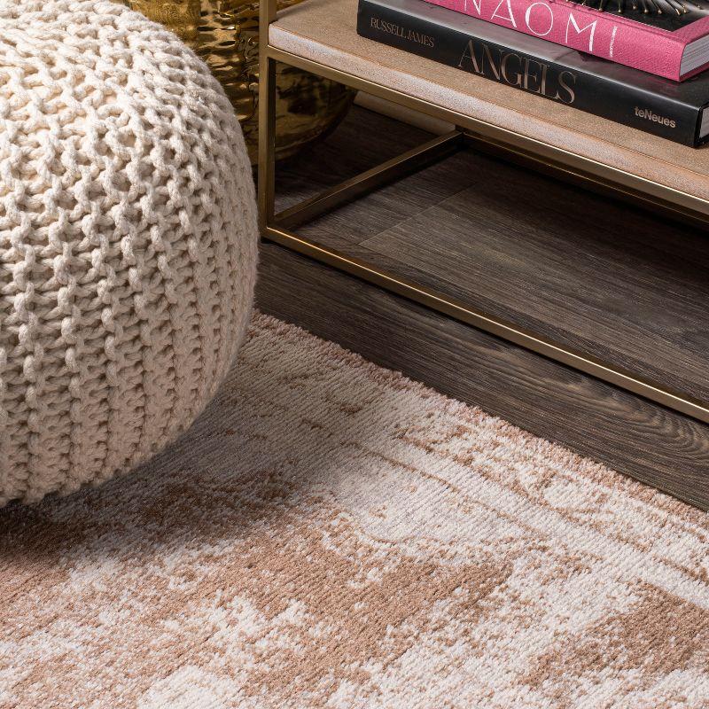 4'x6' Alhambra Ornate Medallion Modern Area Rug, Brown/Cream - JONATHAN Y