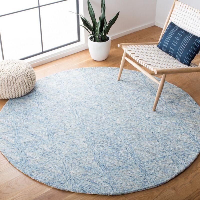 Abstract ABT653 Hand Tufted Area Rug - Blue/Beige - 6' Round - Safavieh.