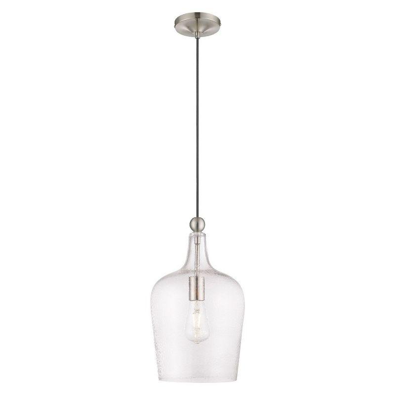 Livex Lighting Art Glass 1 - Light Pendant in  Brushed Nickel