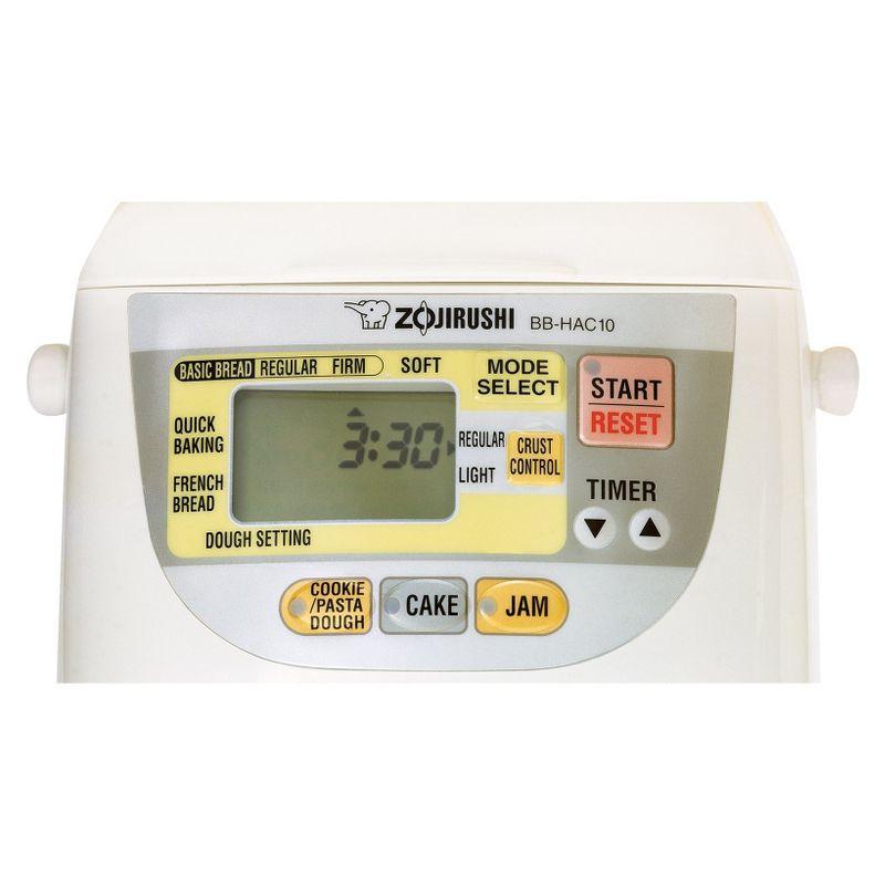 Zojirushi Home Bakery Bread Baker - BB-HAC10WZ: 8 Settings, 1 lb Capacity, Delay Timer, Digital Control, White