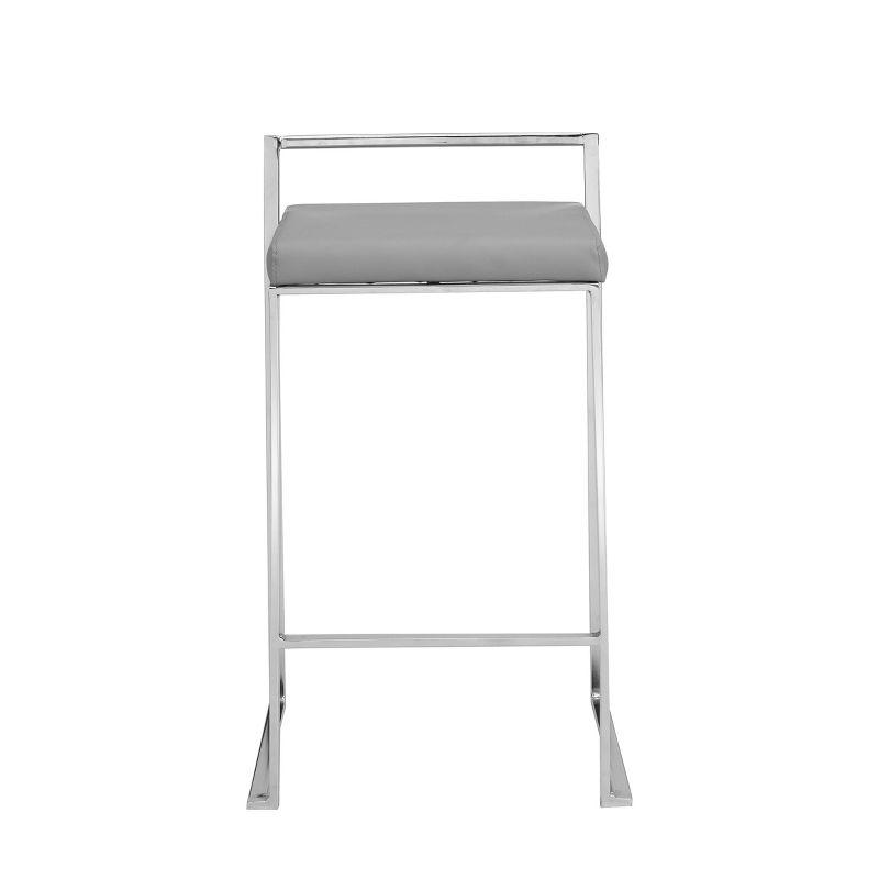 Lucien 25.25" Gray Metal Backless Counter Stool