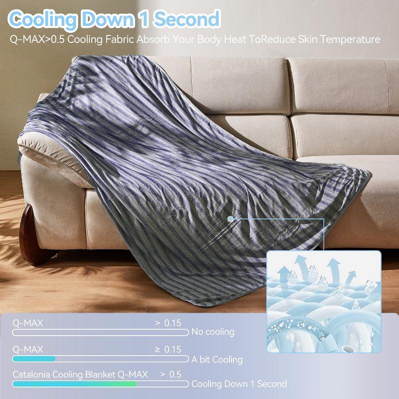 Catalonia Reversible Cooling Blanket, Lightweight Summer Comforter for Hot Sleepers, Silky Soft Summer Duvet Throw Size, 50 x 60 inches, Soft Breathable
