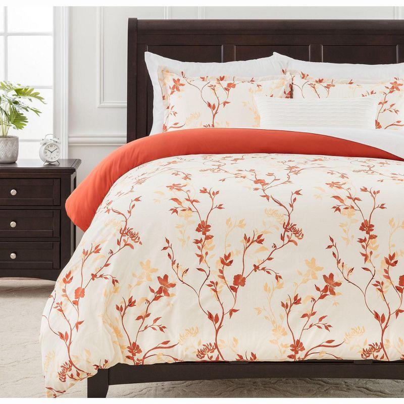 Chanasya Reversible Floral Print Duvet Cover Set