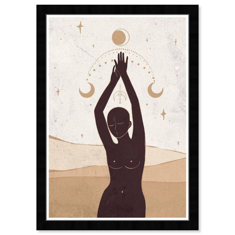 15" x 21" Astral Body Moon and Stars Framed Wall Art Print Black - Wynwood Studio