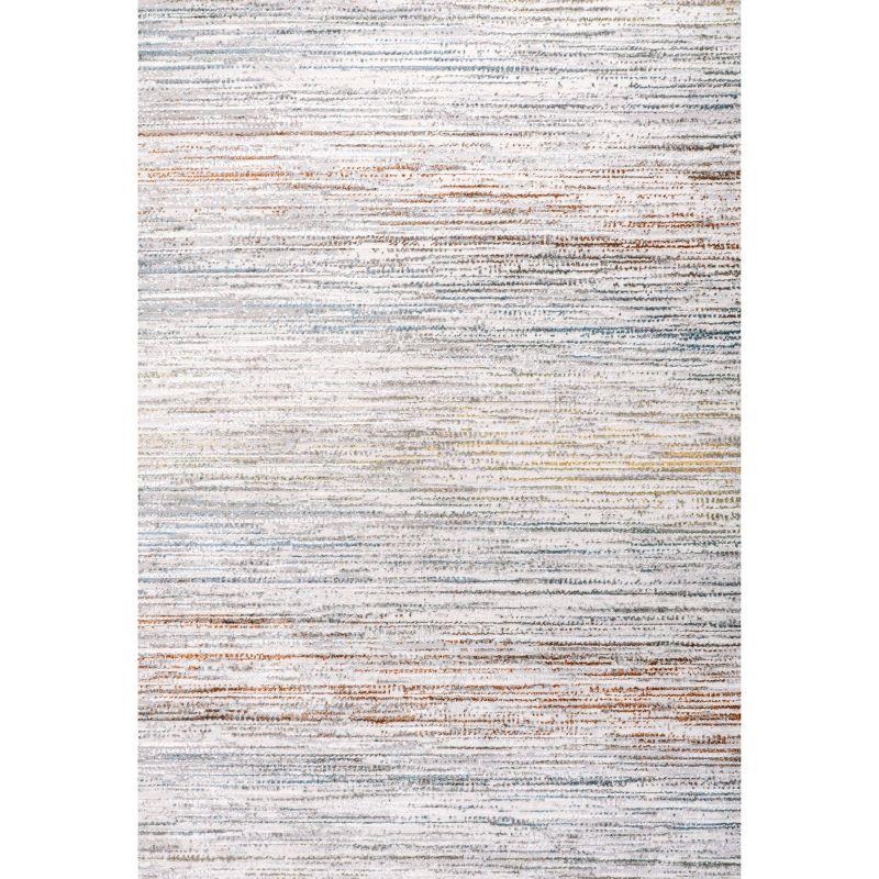 JONATHAN Y Loom Modern Strie'  Gray/Blue/Orange 3 ft. x 5 ft. Area Rug
