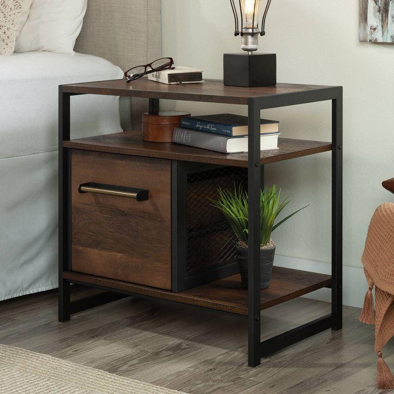 Briarbrook Nightstand Barrel Oak - Sauder: Metal Frame, Safety Stops, Versatile Placement