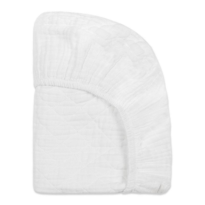 Plain White Quilted Muslin Changing Pad Cover