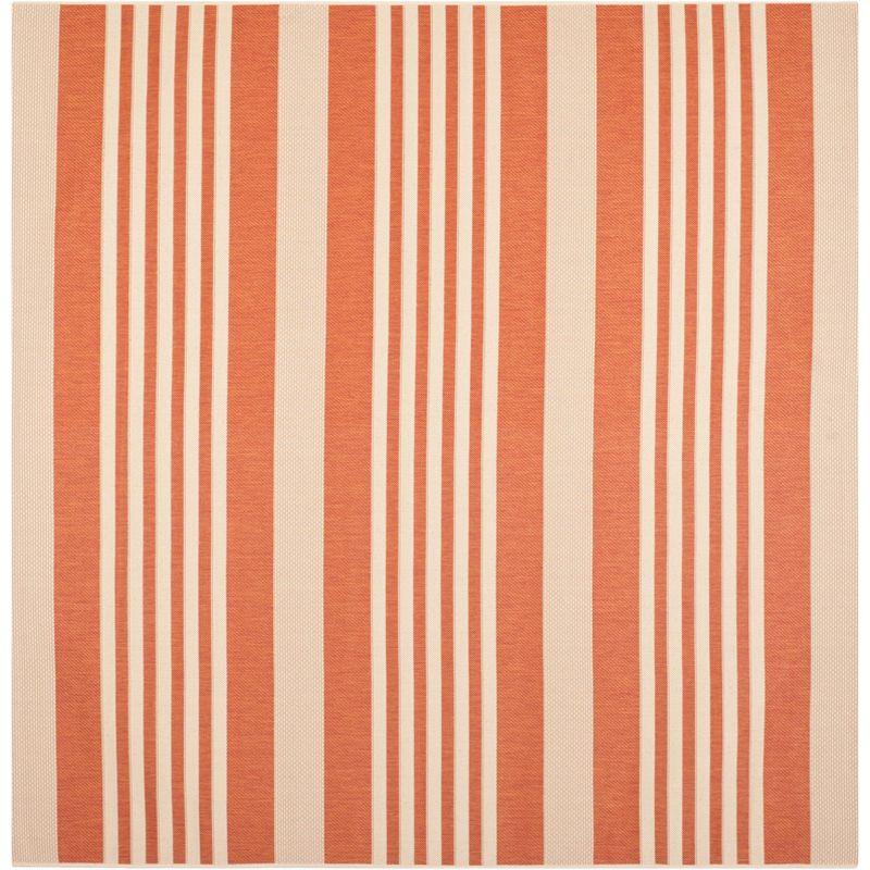 Courtyard CY6062 Power Loomed Indoor/Outdoor Area Rug - Terracotta/Beige - 6'7"x6'7" - Safavieh.