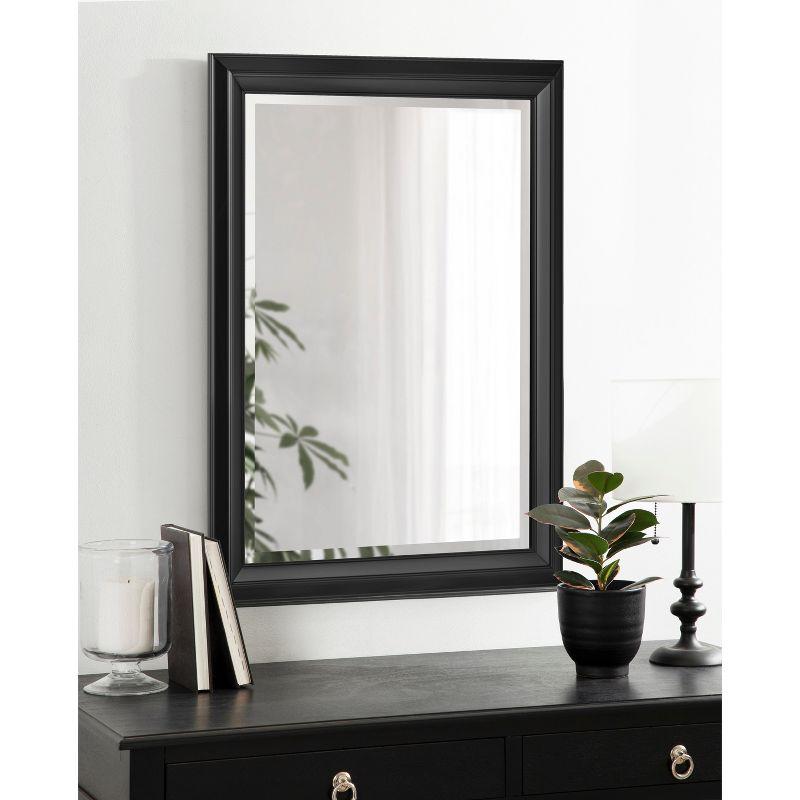 Black Rectangular Wood Vanity Wall Mirror 22"x28"