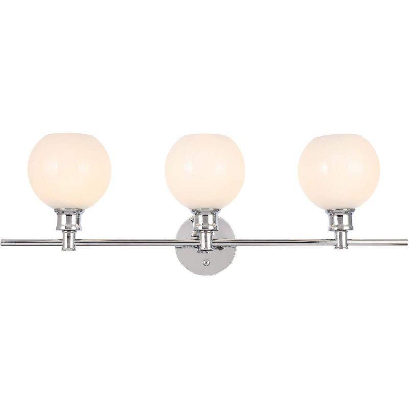 Collier 3-Light Chrome and Frosted Glass Wall Sconce