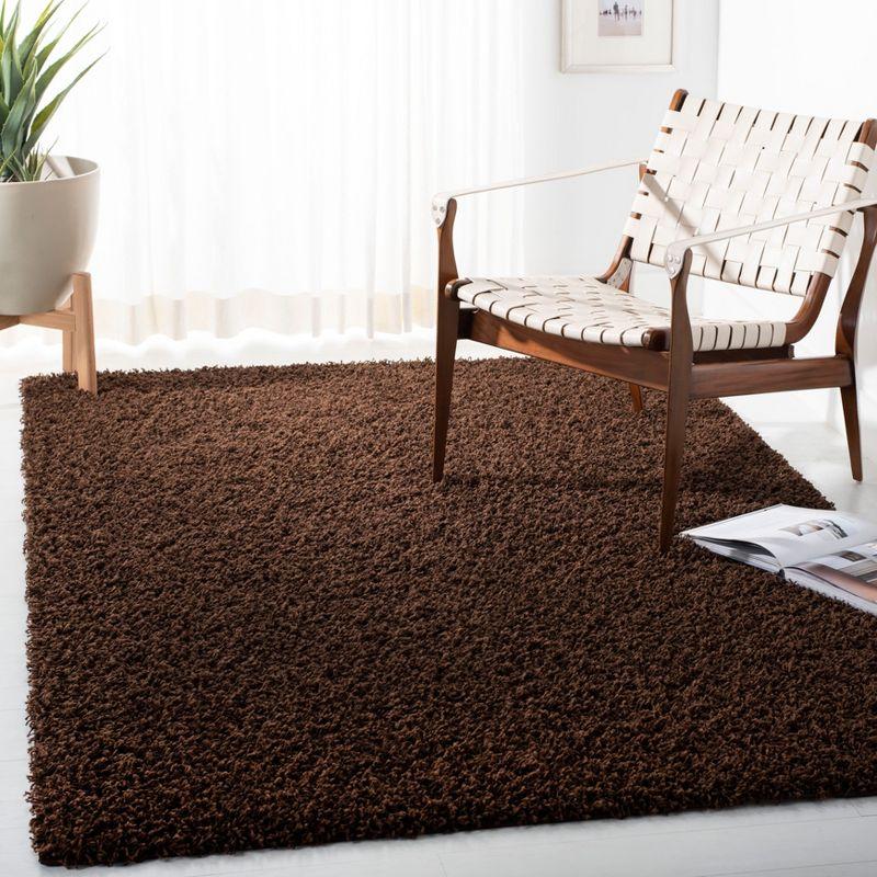 Athens Shag SGA119 Power Loomed Indoor Area Rug - Brown - 5'1"x7'6" - Safavieh