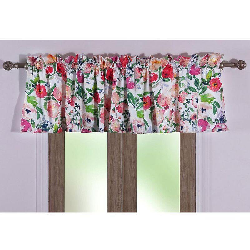 Multicolor Floral Polyester Rod Pocket Window Valance