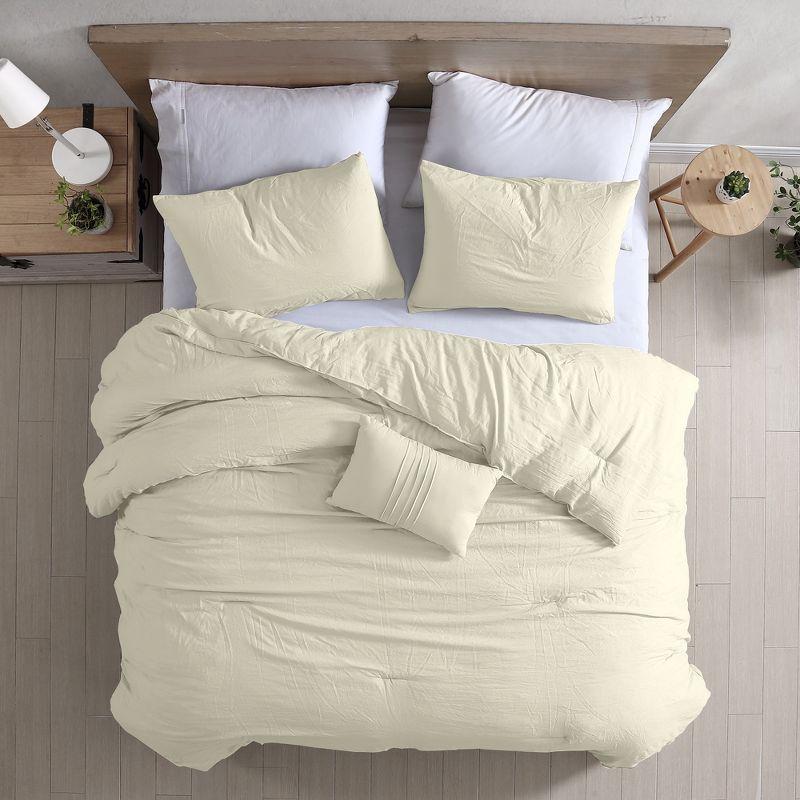 Modern Threads 4-Piece Garment-Washed Comforter Set Beck Coconut King