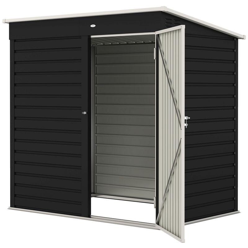 Outsunny 6' x 4' Outdoor Storage Shed, Metal Garden Shed with Lockable Door and Gloves, Tool Shed for Backyard Garden Patio Lawn