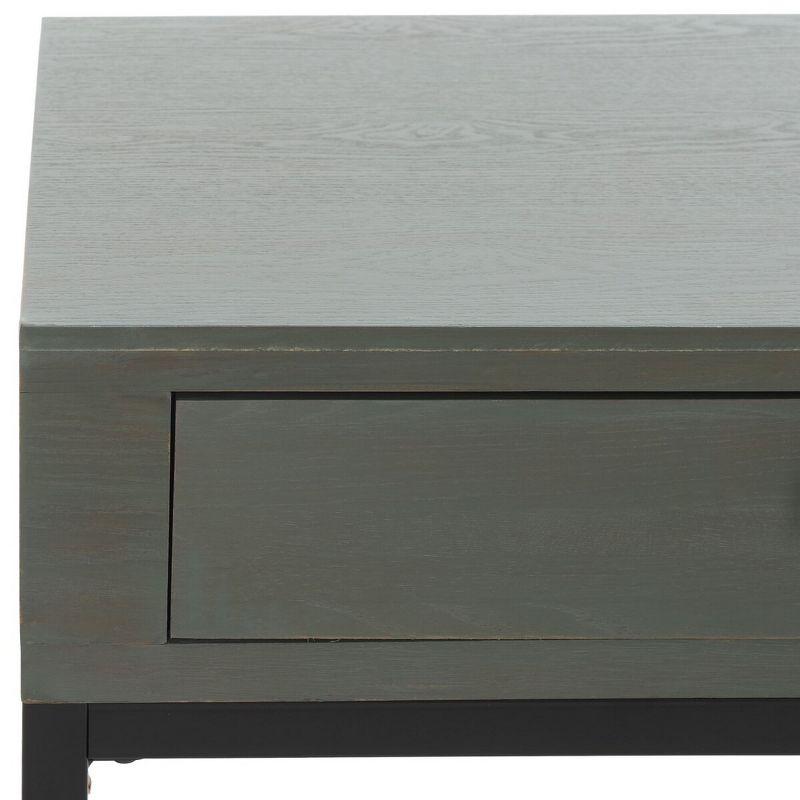 Adena 24" Gray Wood and Metal Rectangular End Table with Storage