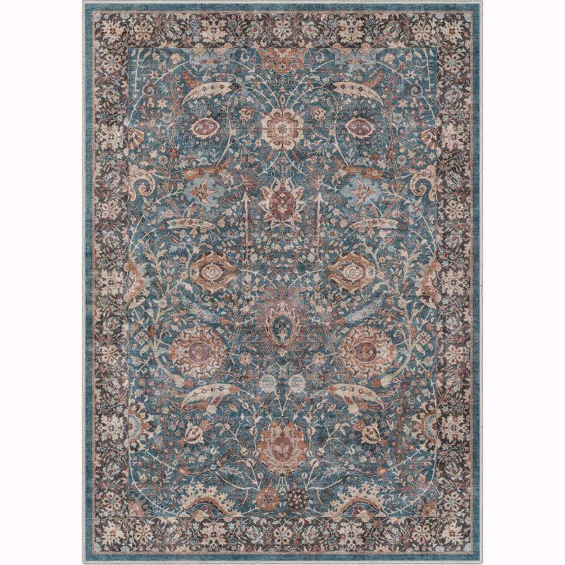 Well Woven Asha Liana Vintage Oriental Teal Flat-Weave Area Rug