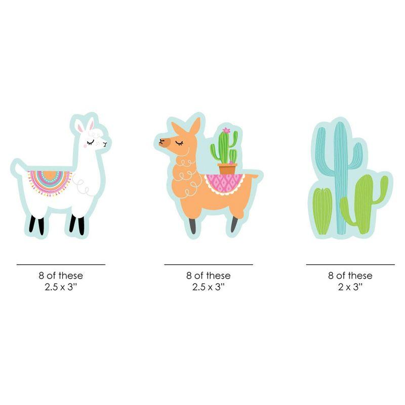 Big Dot of Happiness Whole Llama Fun - DIY Shaped Llama Fiesta Baby Shower or Birthday Party Cut-Outs - 24 Count