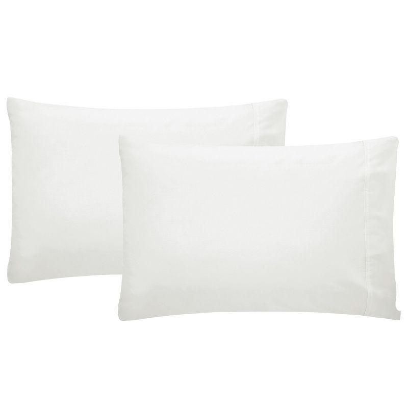 White Cotton Sateen Standard/Queen Pillowcase Set