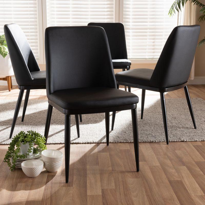 Set of 4 Darcell Modern and Contemporary Faux Leather Upholstered Dining Chairs - Baxton Studio