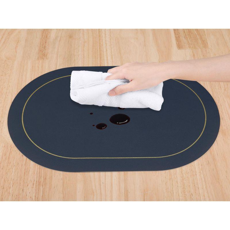 REGALWOVEN Faux Leather Kitchen Washable Heat Resistant Table Placemats 6 Pcs Blue/Yellow