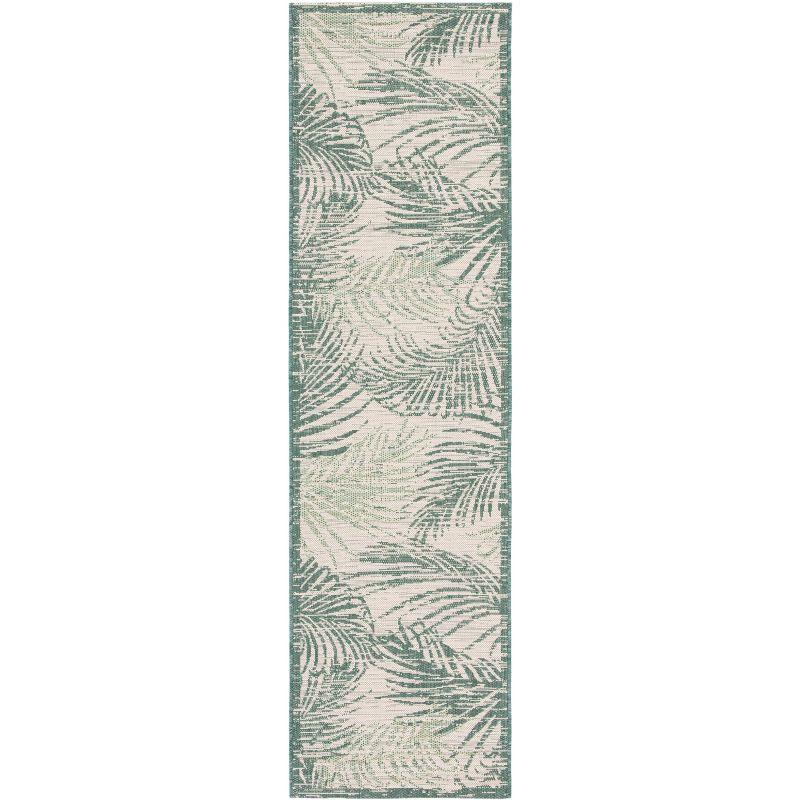 Courtyard CY7557 Power Loomed Indoor/Outdoor Runner Rug - Beige/Green - 2'3"x8' - Safavieh.